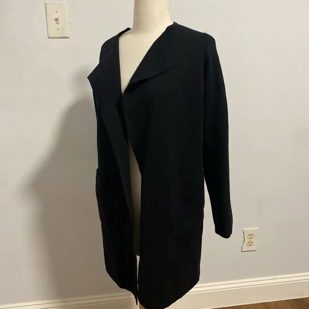 J. Crew Juliette Collarless Sweater‎ Blazer Womens XS Open Front Minimalist